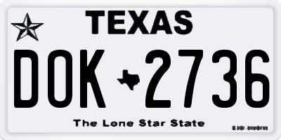 TX license plate DOK2736