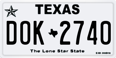 TX license plate DOK2740