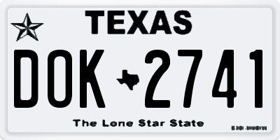 TX license plate DOK2741