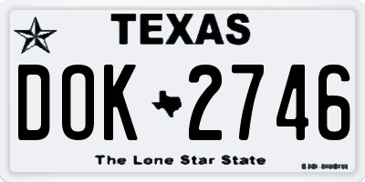 TX license plate DOK2746