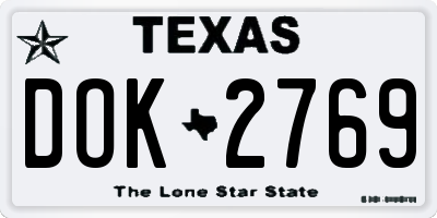 TX license plate DOK2769