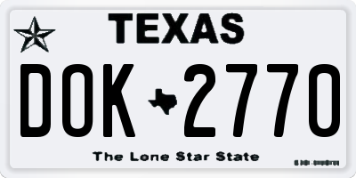 TX license plate DOK2770