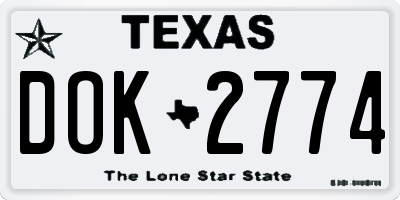 TX license plate DOK2774