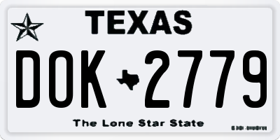 TX license plate DOK2779