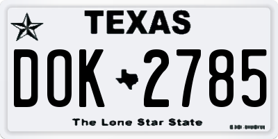 TX license plate DOK2785