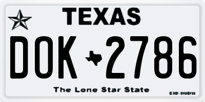 TX license plate DOK2786