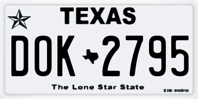 TX license plate DOK2795
