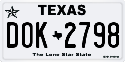 TX license plate DOK2798