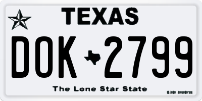 TX license plate DOK2799