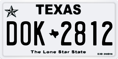 TX license plate DOK2812