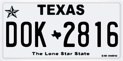 TX license plate DOK2816