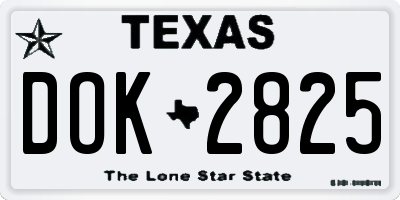TX license plate DOK2825