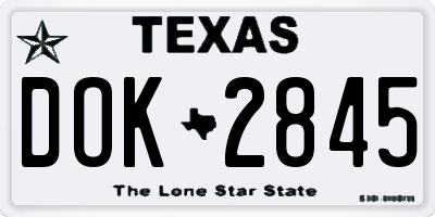 TX license plate DOK2845