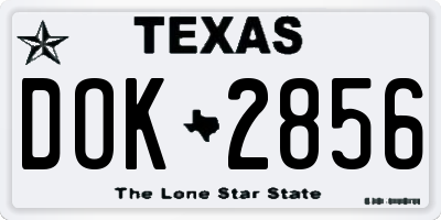 TX license plate DOK2856
