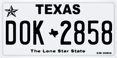TX license plate DOK2858