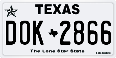 TX license plate DOK2866