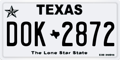 TX license plate DOK2872