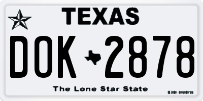 TX license plate DOK2878