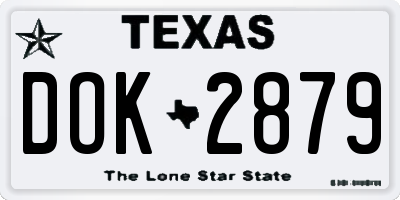 TX license plate DOK2879