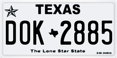 TX license plate DOK2885