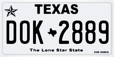 TX license plate DOK2889