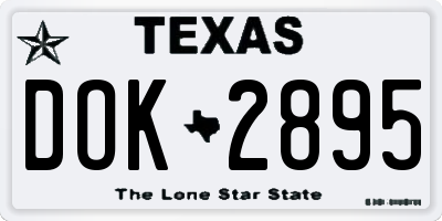 TX license plate DOK2895