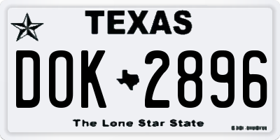 TX license plate DOK2896