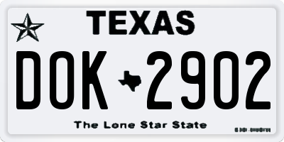 TX license plate DOK2902