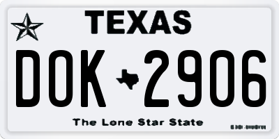 TX license plate DOK2906