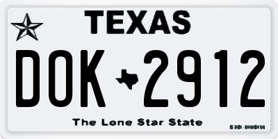 TX license plate DOK2912