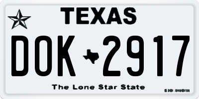TX license plate DOK2917