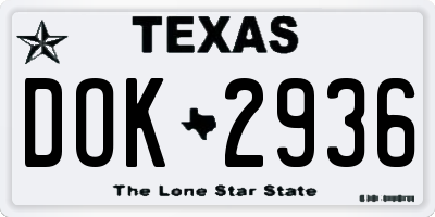 TX license plate DOK2936