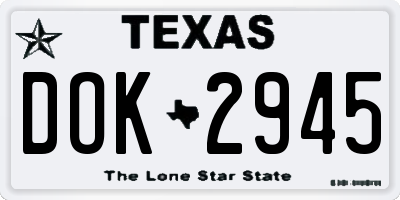 TX license plate DOK2945