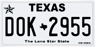 TX license plate DOK2955