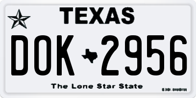 TX license plate DOK2956