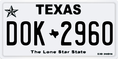 TX license plate DOK2960