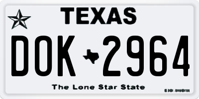 TX license plate DOK2964