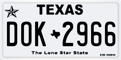 TX license plate DOK2966