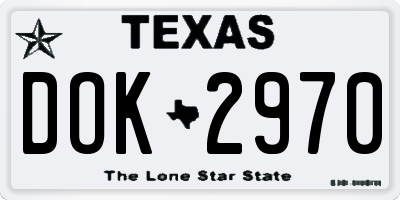 TX license plate DOK2970