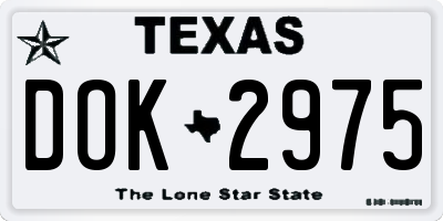 TX license plate DOK2975