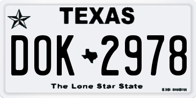 TX license plate DOK2978