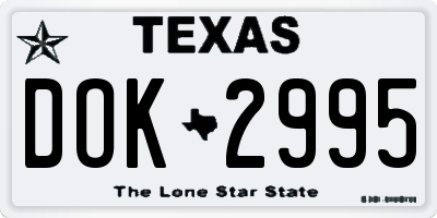 TX license plate DOK2995