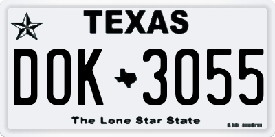 TX license plate DOK3055