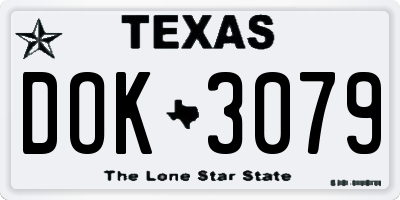 TX license plate DOK3079