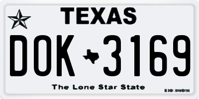 TX license plate DOK3169