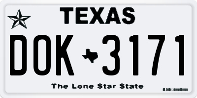 TX license plate DOK3171