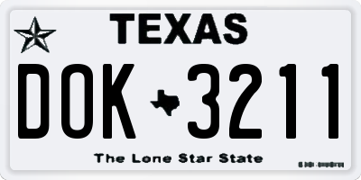 TX license plate DOK3211