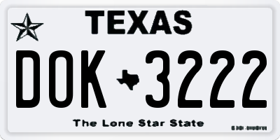 TX license plate DOK3222