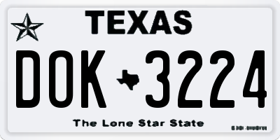 TX license plate DOK3224