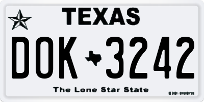 TX license plate DOK3242
